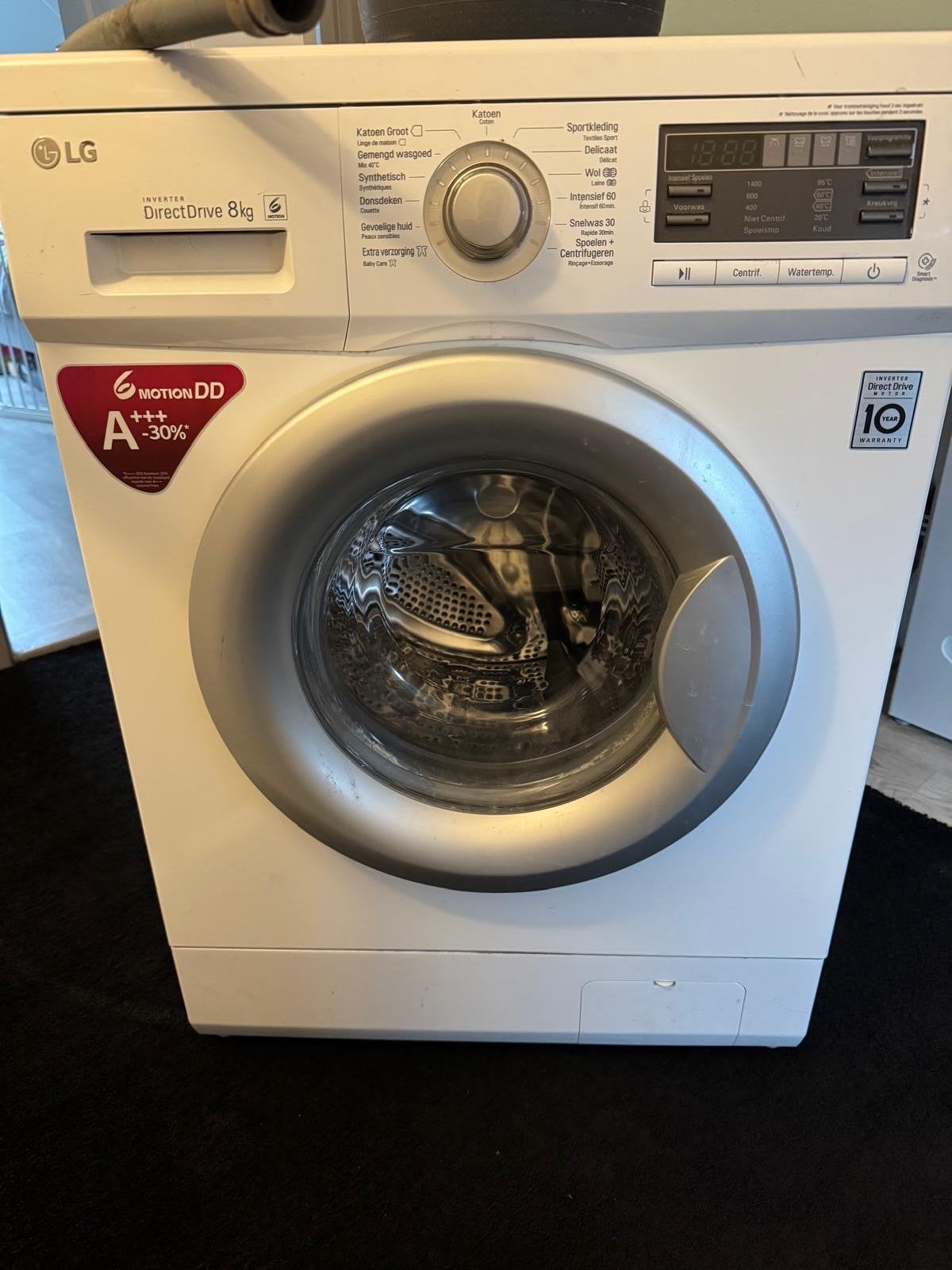 LG DirectDrive 8kg Wasmachine, Witgoed en Apparatuur, Ophalen, 1200 tot 1600 toeren, Gebruikt, 8 tot 10 kg