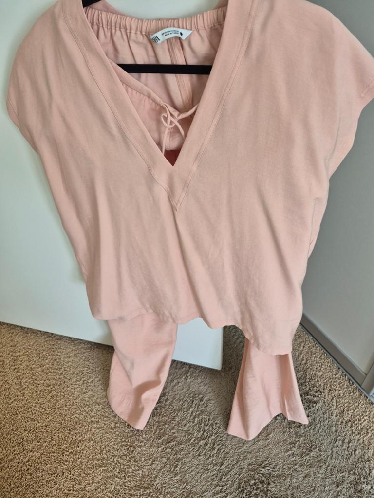Zara, tuniek en wijde broek. Xs., Kleding | Dames, Ophalen of Verzenden, Zo goed als nieuw, Roze, Maat 34 (XS) of kleiner