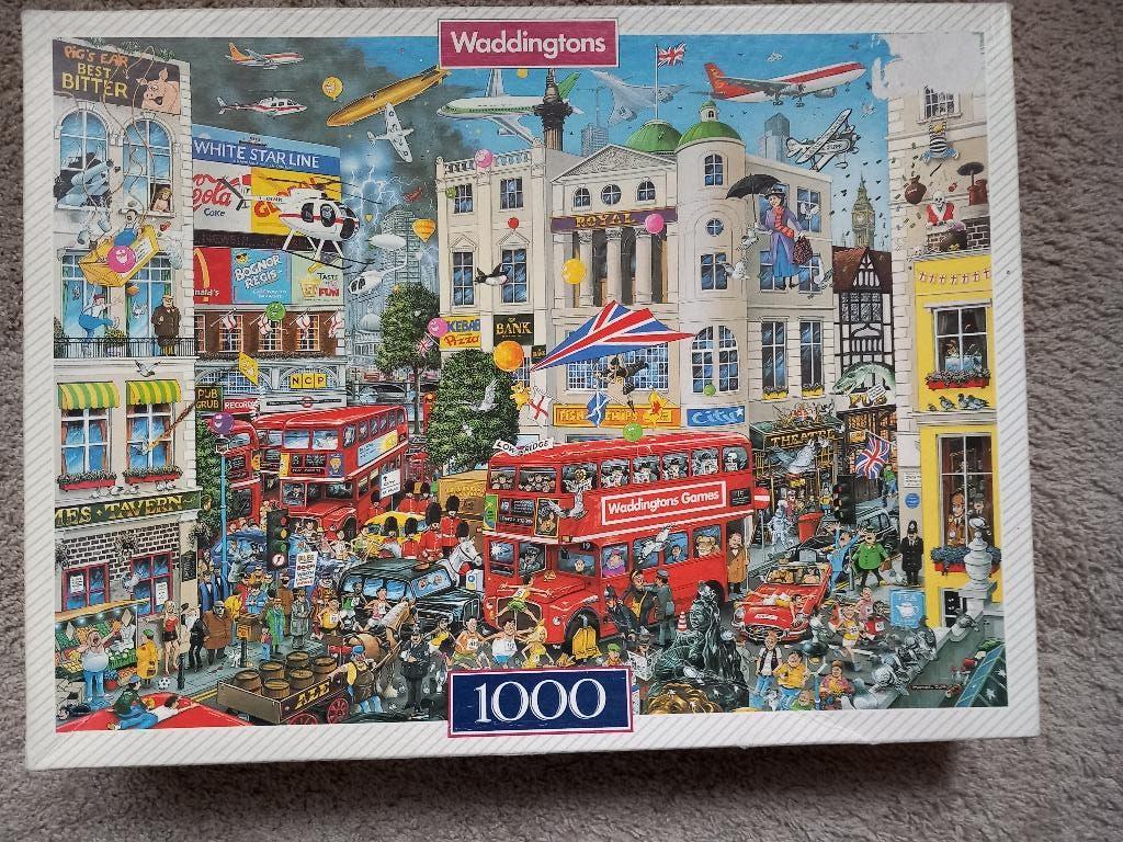 Puzzel 1000stuks Waddingston Londen, Ophalen of Verzenden, 500 t/m 1500 stukjes, Gebruikt, Legpuzzel