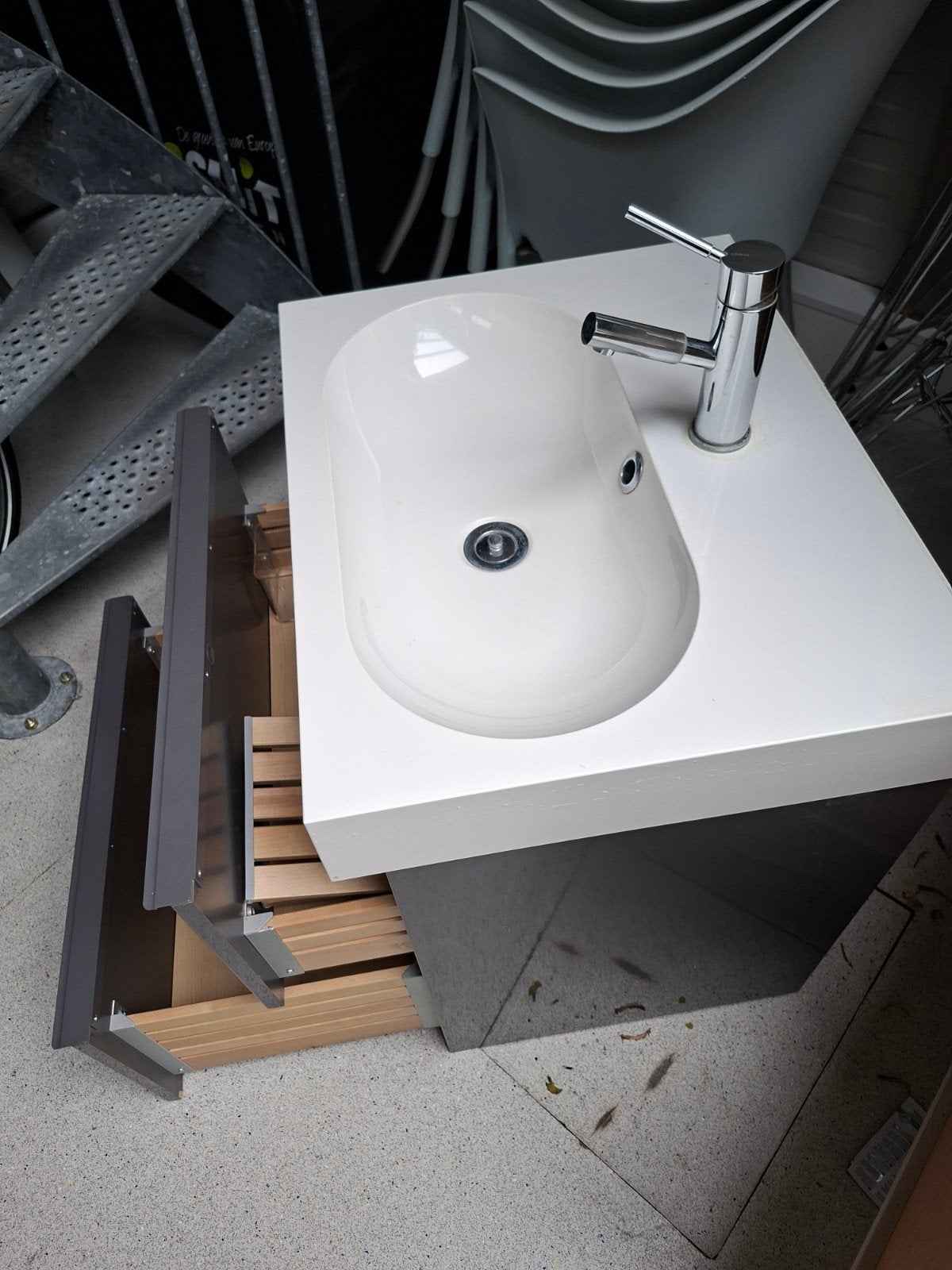 Ikea badkamermeubel met wastafel en 2 lades - 61x49x68cm, Ophalen, Gebruikt, 50 tot 100 cm, Minder dan 100 cm