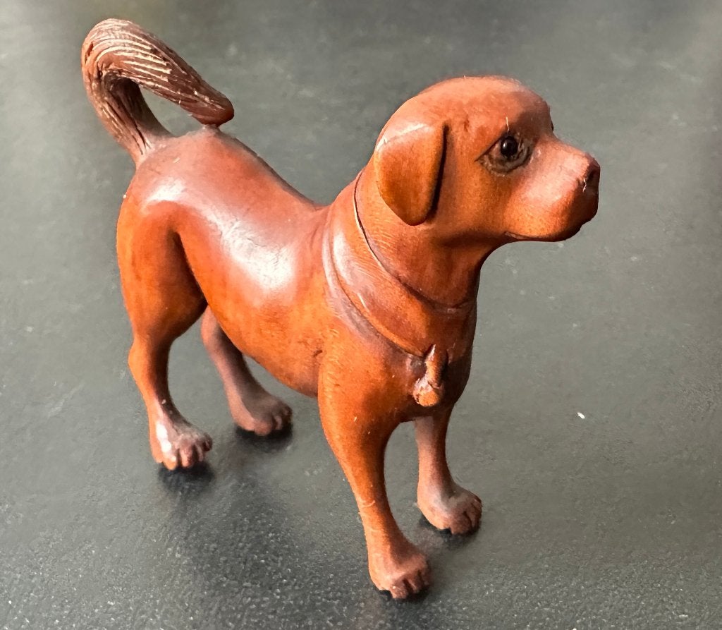 Hardhouten Netsuke van een hond Japan, Ophalen of Verzenden, Nieuw, Hond of Kat, Beeldje of Figuurtje