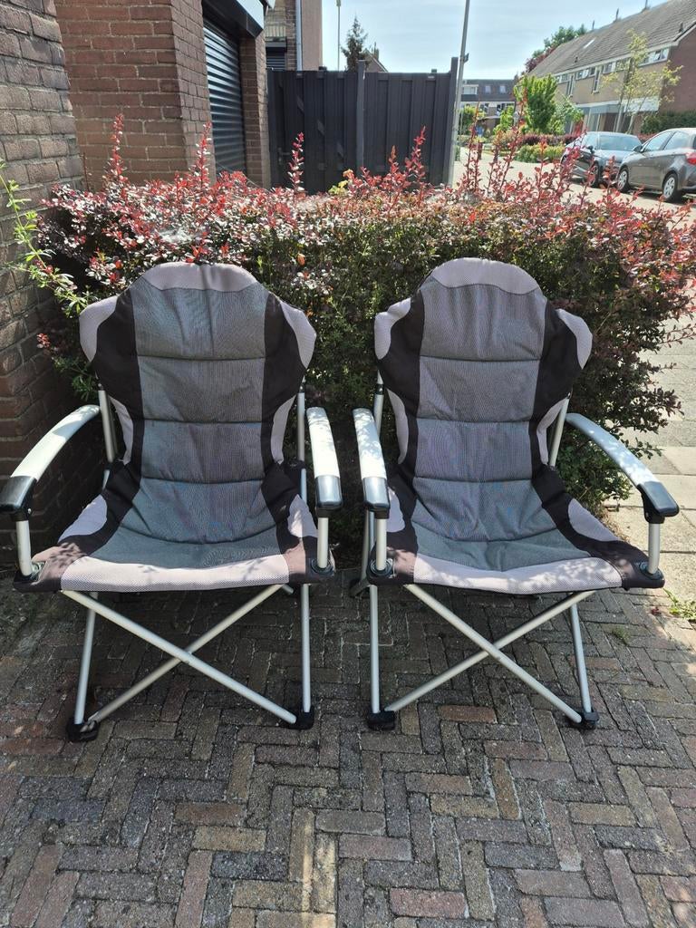 2 comfortabele campingstoelen - opvouwbaar, Caravans en Kamperen, Ophalen, Gebruikt, Campingstoel