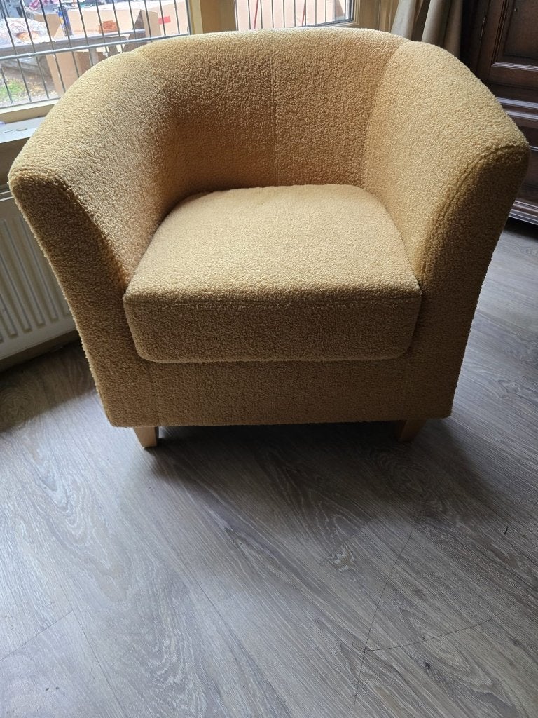 Moderne Teddy Fauteuil / Kuipstoel Beige | Zeer nette staat, Huis en Inrichting, Banken | Sofa's en Chaises Longues, Ophalen, Eenpersoons