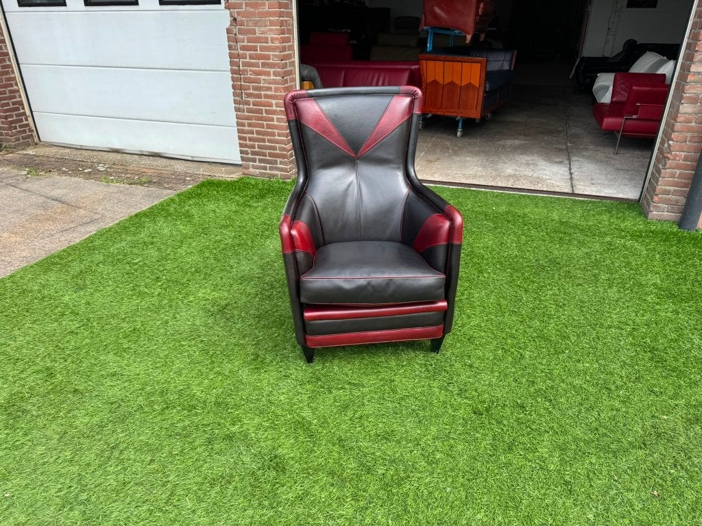 Mol & Geurts design buffel leren fauteuil/stoel ZGAN, Geen, 75 tot 100 cm, Zo goed als nieuw, Leer