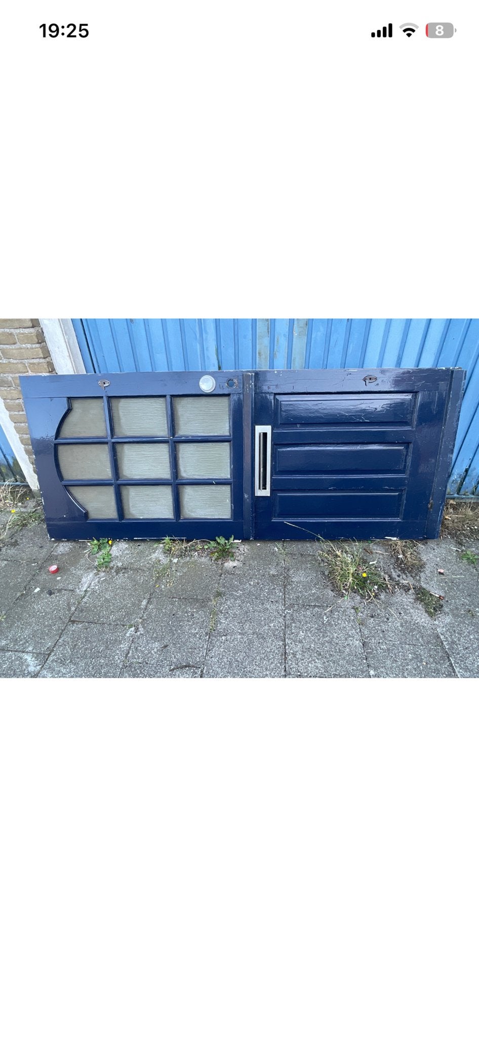 Buitendeur - Donkerblauw - 200x80 cm, Gebruikt, 80 tot 100 cm, Ophalen of Verzenden, Buitendeur