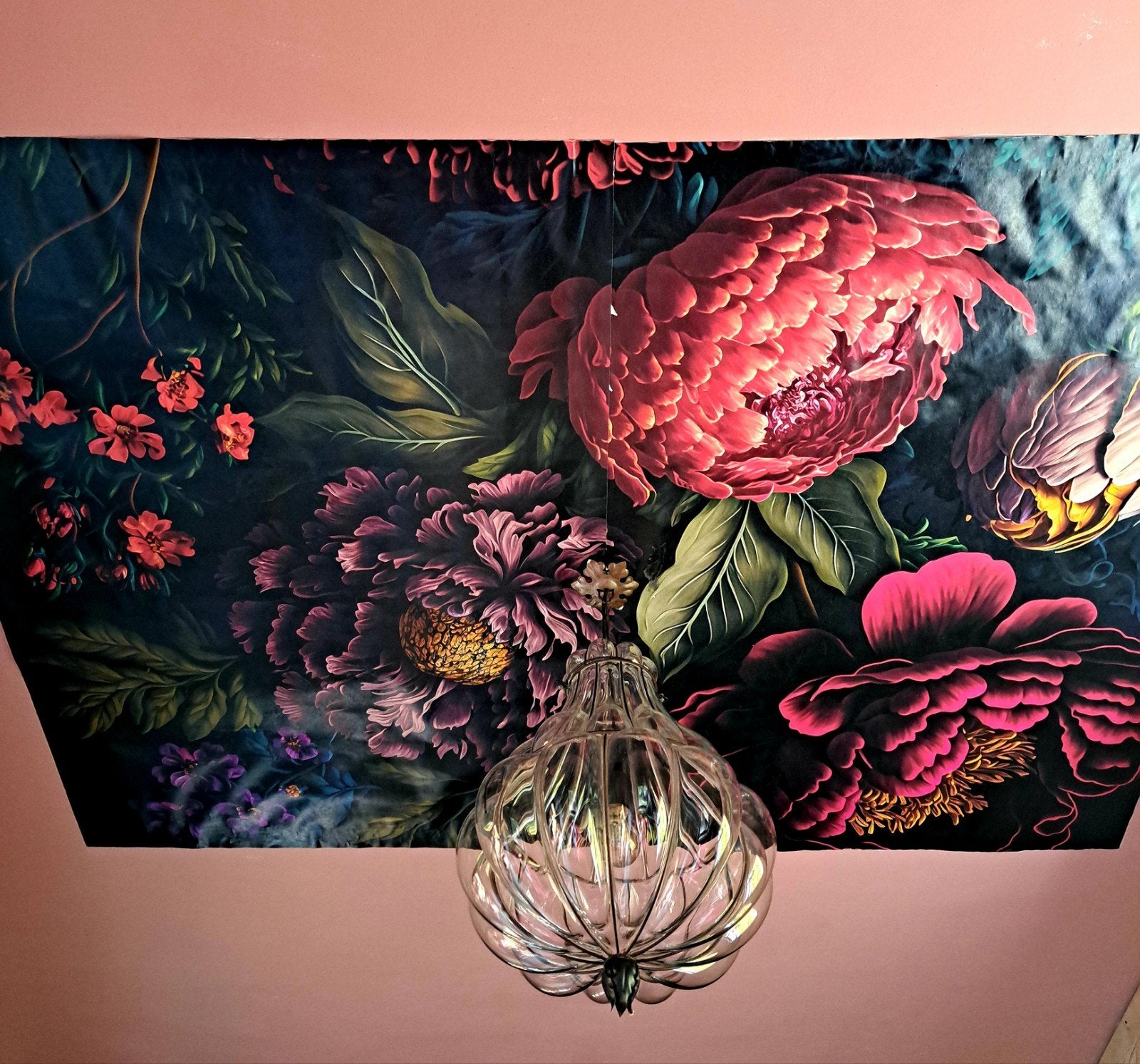 Glazen hanglamp, Huis en Inrichting, Lampen | Hanglampen, Ophalen, Glas, Spaans, E27 (groot)
