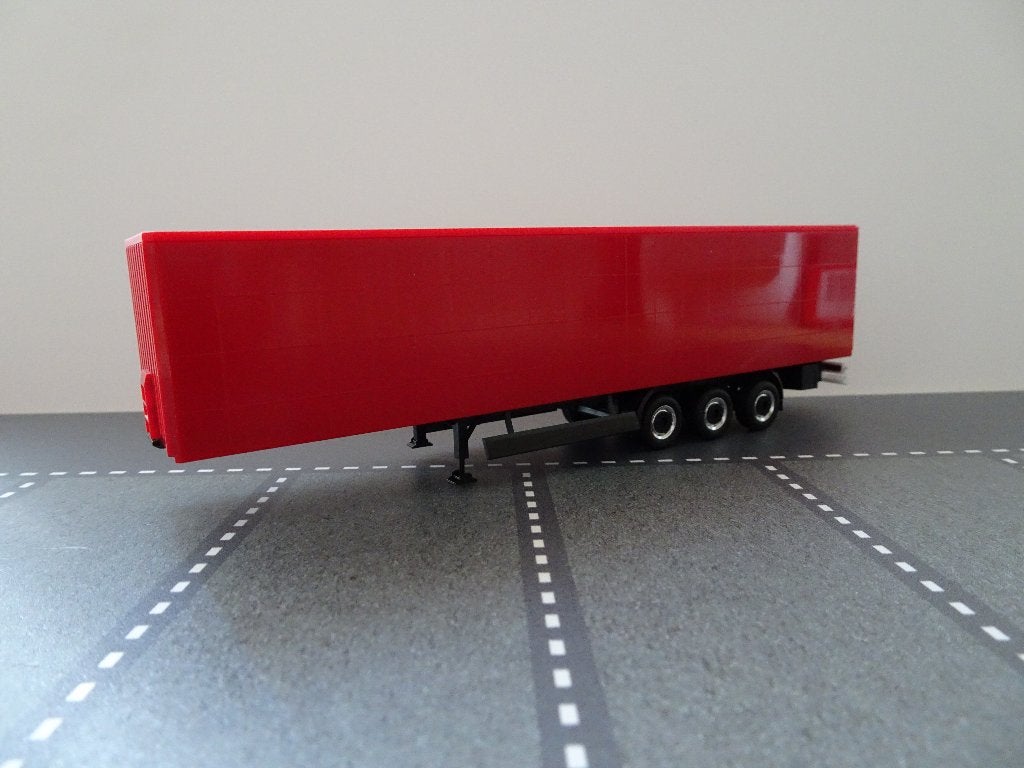 90 herpa zeil oplegger rood zwart chassis blanco 1:87 truck, Ophalen of Verzenden, Nieuw, Bus of Vrachtwagen, Herpa