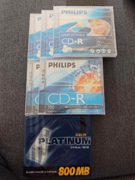 Aangeboden : 5x Philips CD-R 700MB & 1x Platinum CD-R 800MB, Ophalen of Verzenden, Nieuw in verpakking, Boxset