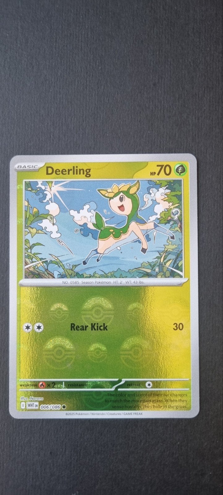 Deerling Pokeball XWHT 006, Ophalen of Verzenden, Zo goed als nieuw, Losse kaart, Foil