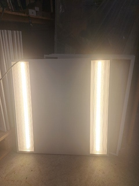 philips led lampen 60x60 cm, netsnoer, lamp, ledpaneel, Ophalen, Gebruikt, Plafondlamp, Inclusief lichtbron