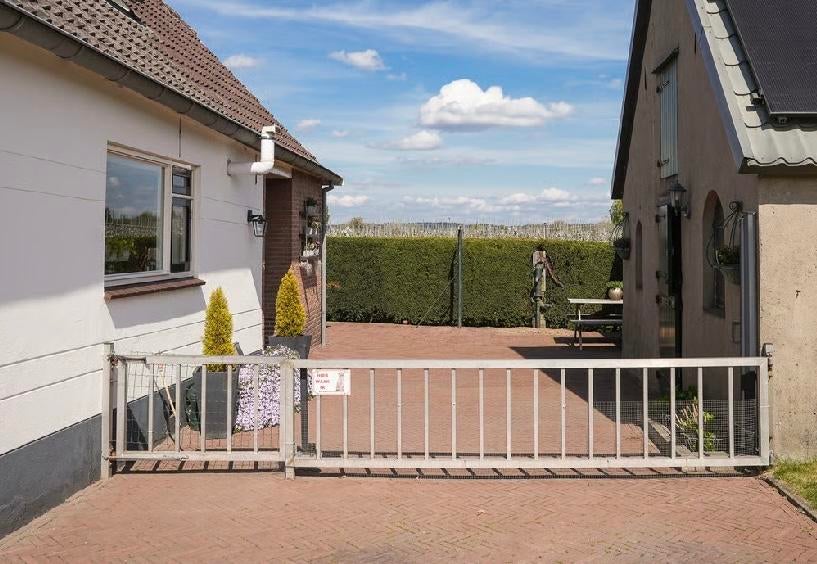 Hek met poortje 435 cm totaal, Tuin en Terras, Tuinhekken en Hekwerk, Ophalen, Met poort, Gebruikt, Aluminium