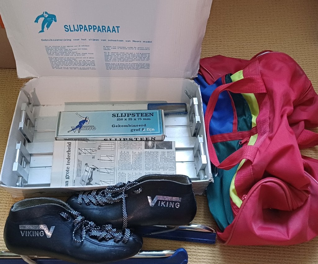 Viking noren maat 41 met slijptafel en slijpsteen, Sport en Fitness, Schaatsen, Ophalen, Viking, Gebruikt, Noren