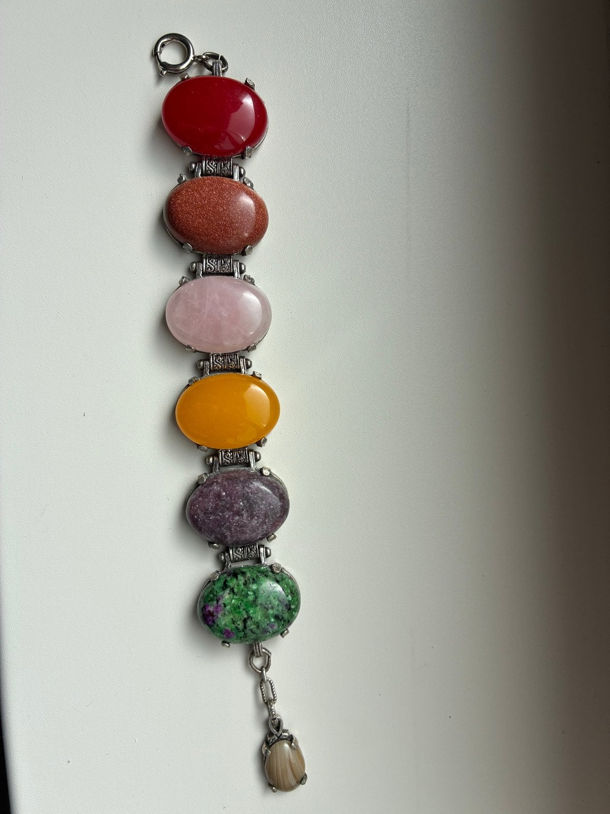 Vintage Miracle armband met diverse edelstenen, Antiek en Kunst, Ophalen of Verzenden