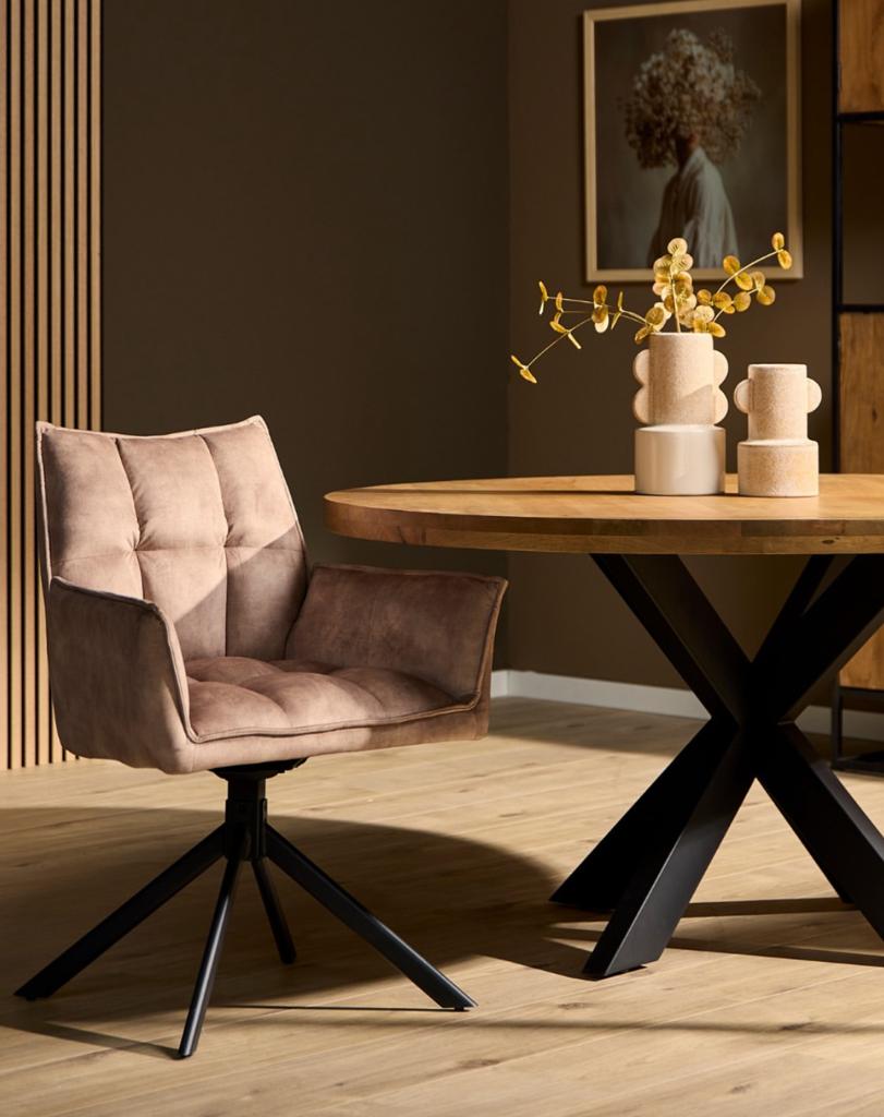 Dinasty stoel met luxe nieuwe beige velvet stof, Huis en Inrichting, Stoelen, Ophalen, Overige kleuren, Nieuw, Velvet chique beige