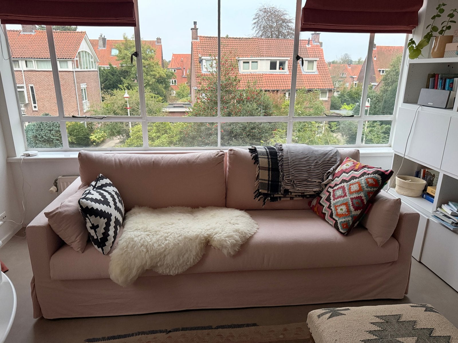 Roze 3-zitsbank IKEA Hyltarp - Zo goed als nieuw, Ophalen, Driepersoons, 75 tot 100 cm, Zo goed als nieuw