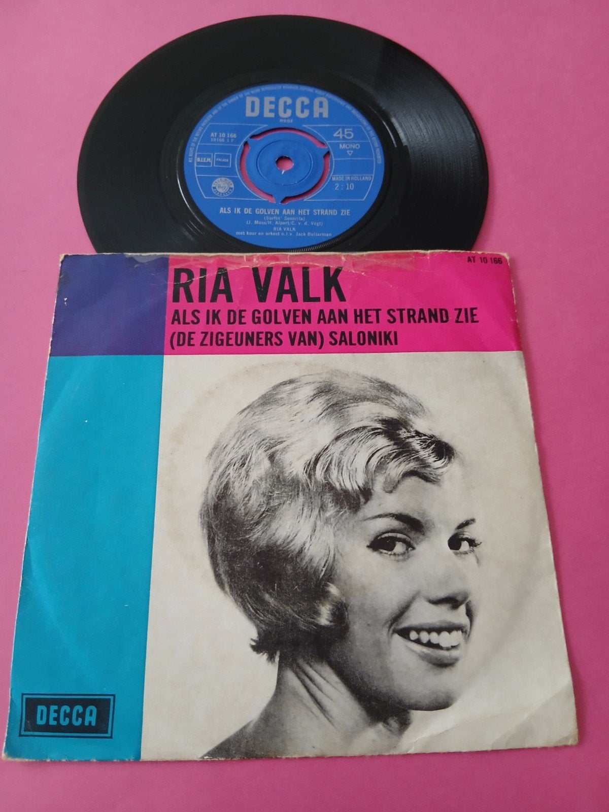 VINYL SINGLE   RIA VALK   1966, Cd's en Dvd's, Ophalen of Verzenden, Zo goed als nieuw, Overige formaten, Levenslied of Smartlap