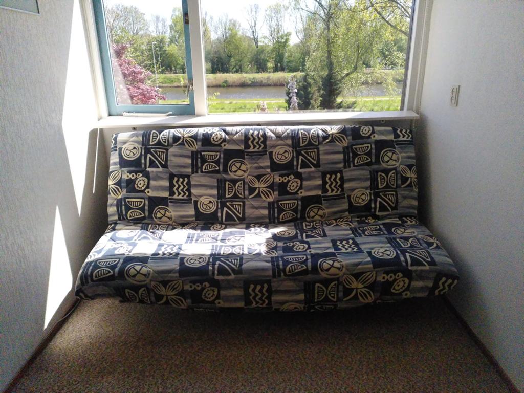 Gratis bedbank, Ophalen, Gebruikt, Tweepersoons, Blauw