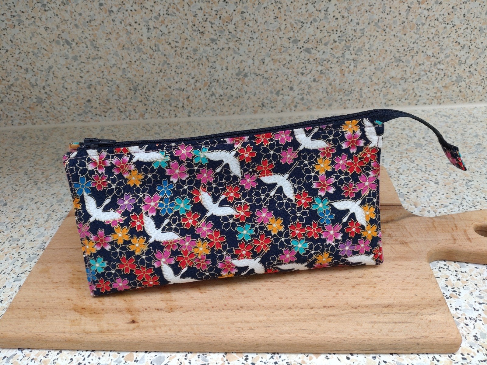 Wide open box pouch Japanse stof, Ophalen of Verzenden, Nieuw, Meerkleurig
