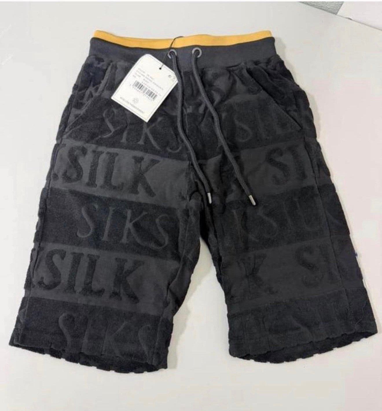 SikSilk ss-1662 inverse gym shorts korte joggings broek man, P, Zwart, P, P