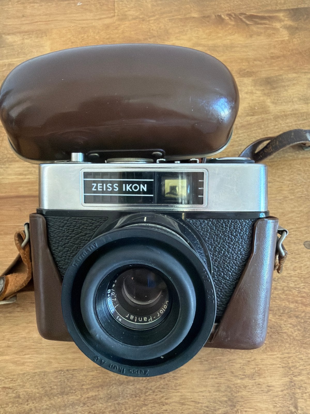 Zeiss Ikon Contina L camera met flitser en lederen tas, Ophalen of Verzenden, Gebruikt, Compact, Overige Merken