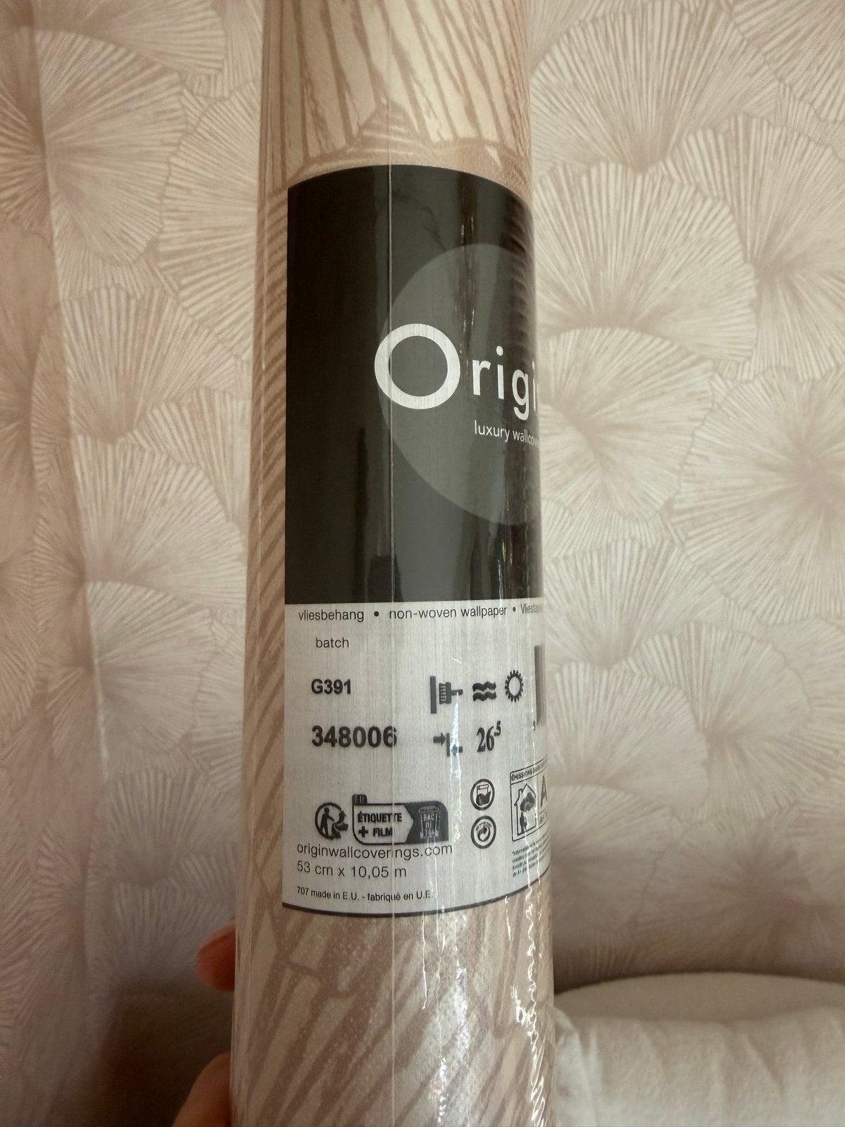 Origin Wallcoverings Behang Bladeren Beige 348006, Huis en Inrichting, Bladeren, Natuurlijk, Overige merken, Beige