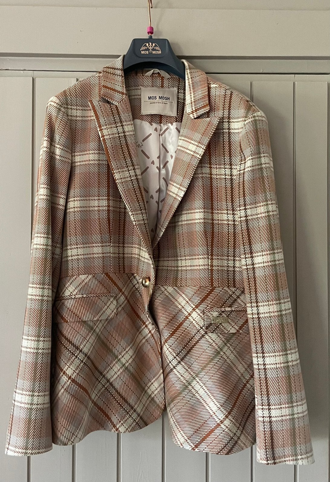Aparte geruite luxe blazer van Mos Mosh mt xl, valt als L., Ophalen of Verzenden, Zo goed als nieuw, Maat 42/44 (L)
