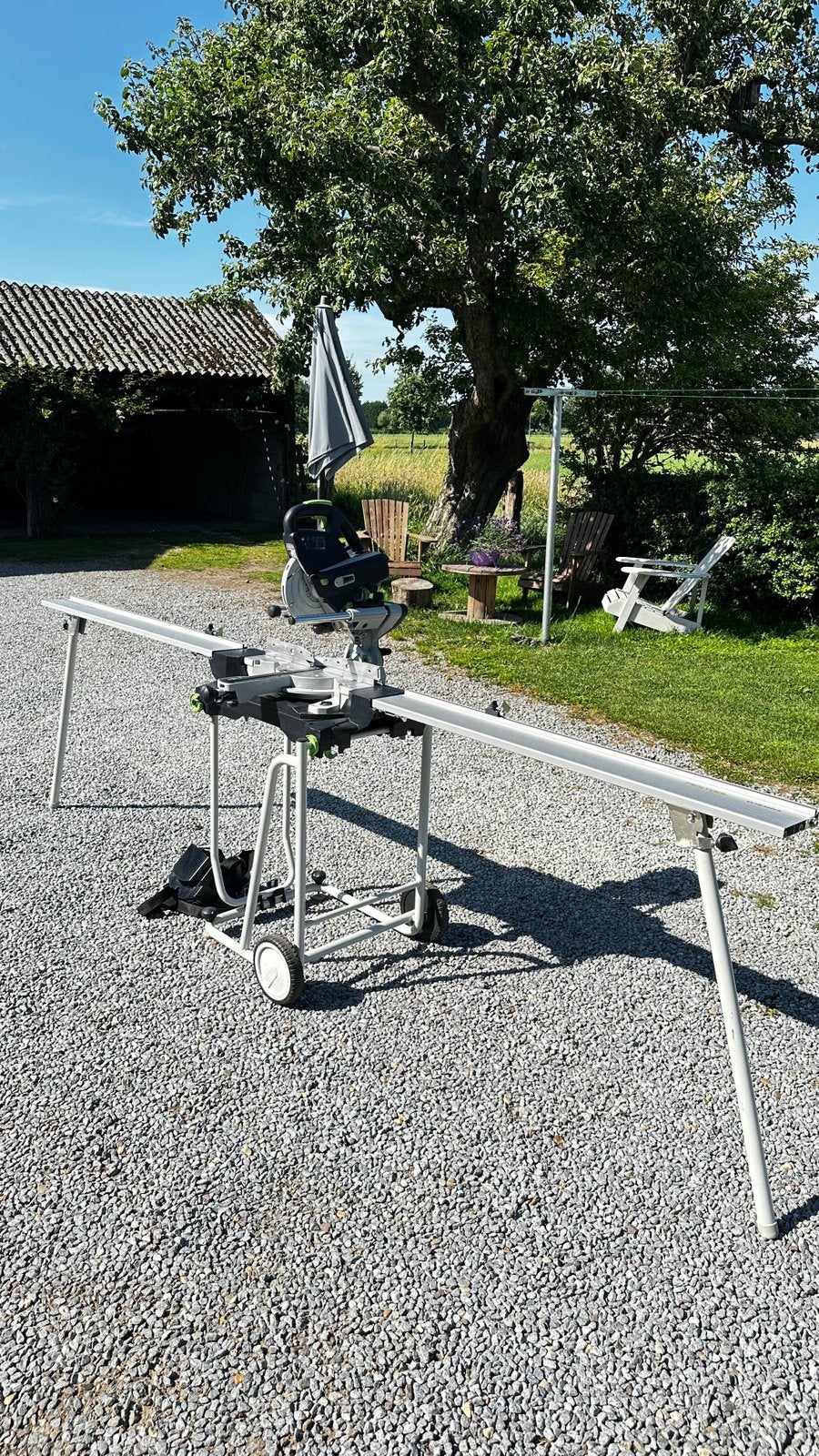 Festool KS 60 EB + onderstel, Ophalen, 70 mm of meer, Zo goed als nieuw, Afkortzaag