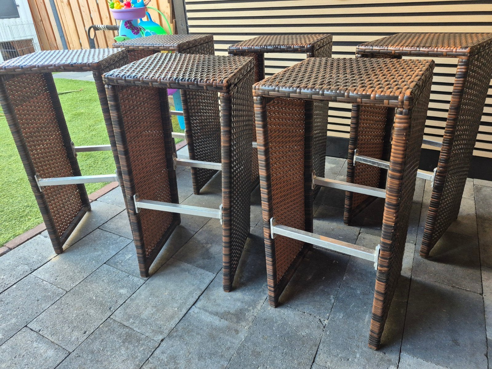 6 Tuin barkrukken, 70 cm hoog., Ophalen, 60 tot 90 cm, Metaal, Gebruikt