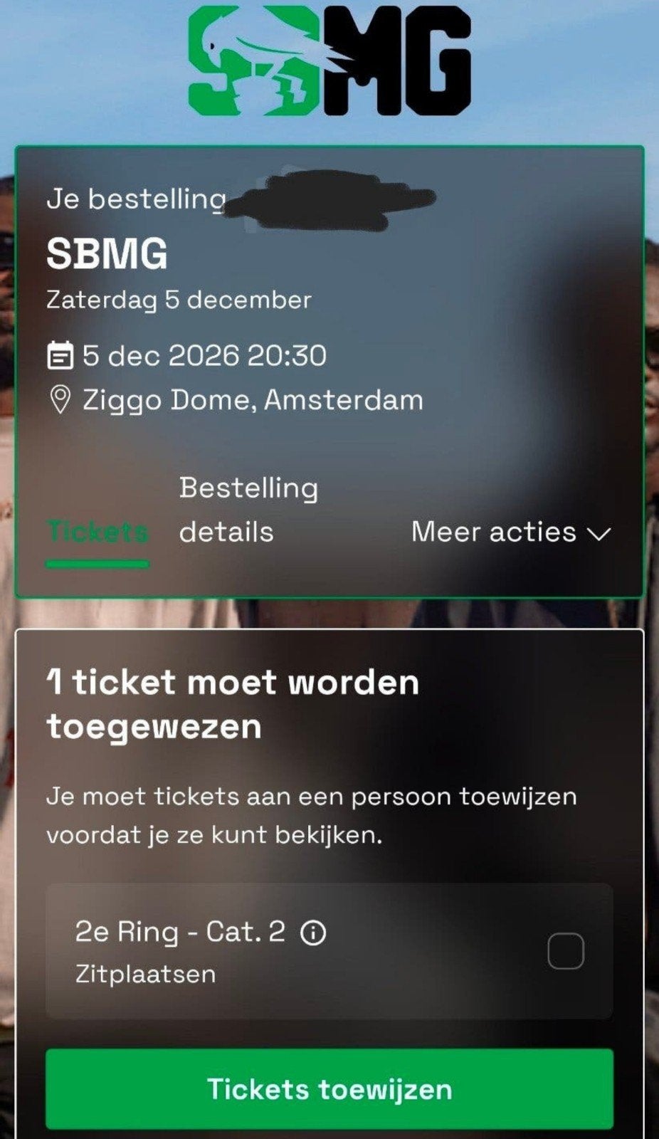 SBMG TICKET, Ophalen of Verzenden