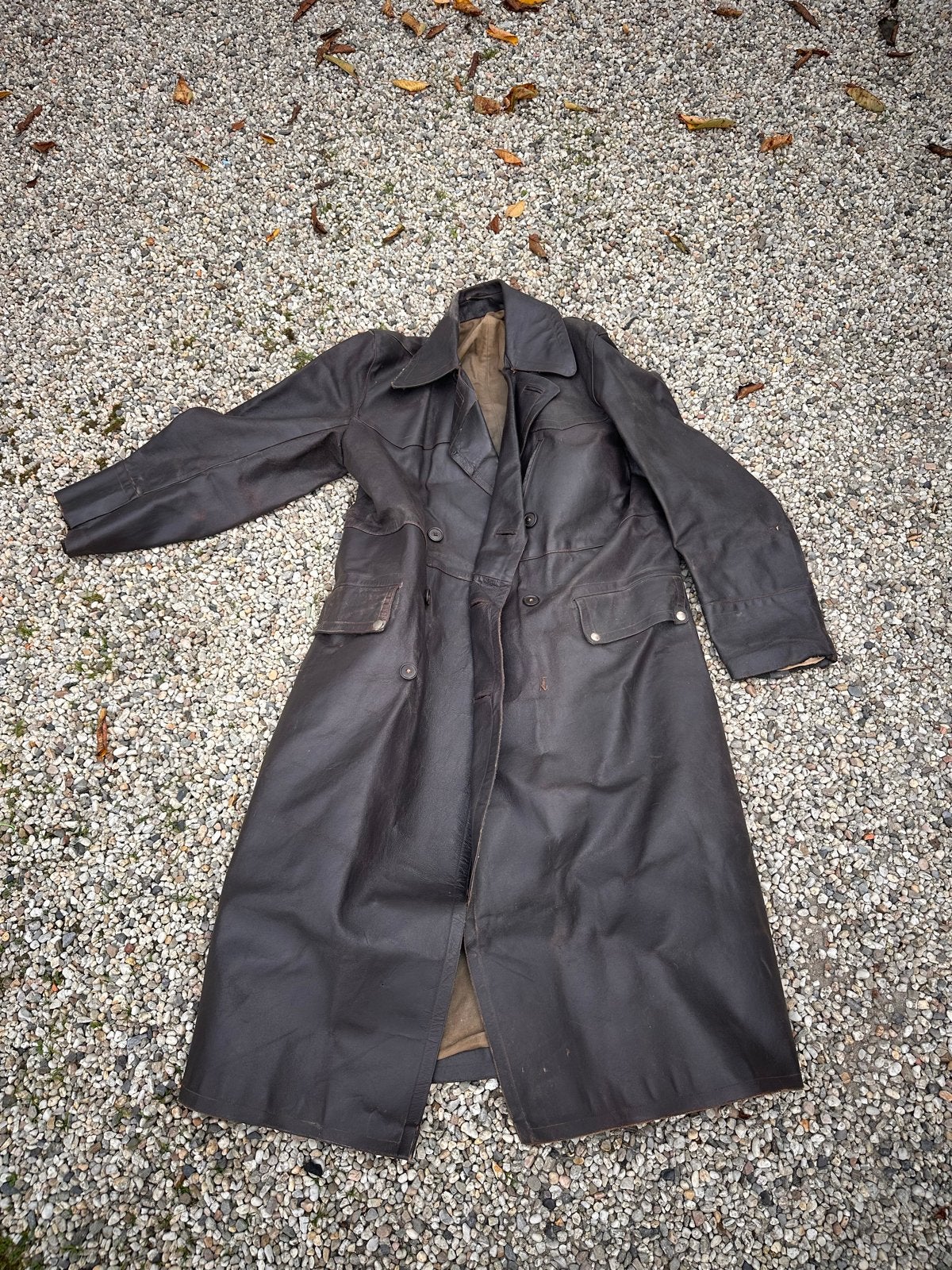 Vintage Antieke Leren Motorjas, Ophalen of Verzenden, Heren