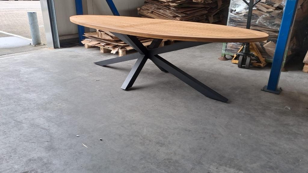 Cleve dining tuintafel ovaal | aluminium + teakhout | 240cm, Ophalen, Aston Martinlaan 36, Teakhout, Nieuw