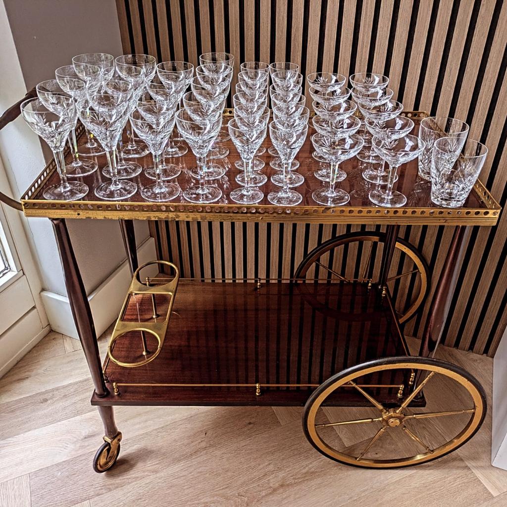 Prachtige 41-delige set Kristal Val Saint Lambert-Yale, Antiek en Kunst, Antiek | Glas en Kristal, Ophalen