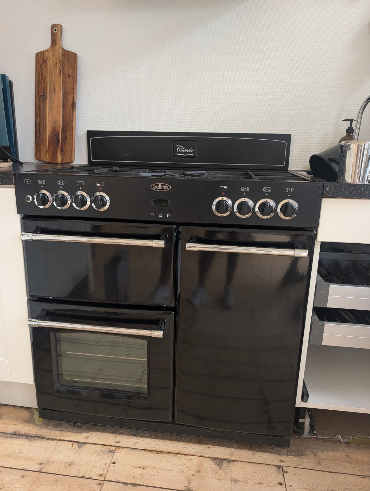 Fornuis Belling Classic 90DFT, Ophalen, Gebruikt, Gas, Vrijstaand