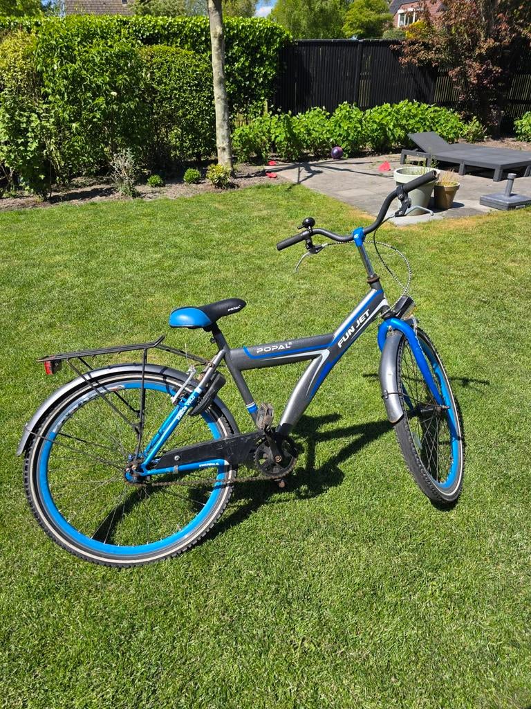 Popal Funjet 26 inch kinderfiets - Blauw/Grijs, Ophalen, 20 inch of meer, Gebruikt, Velgrem