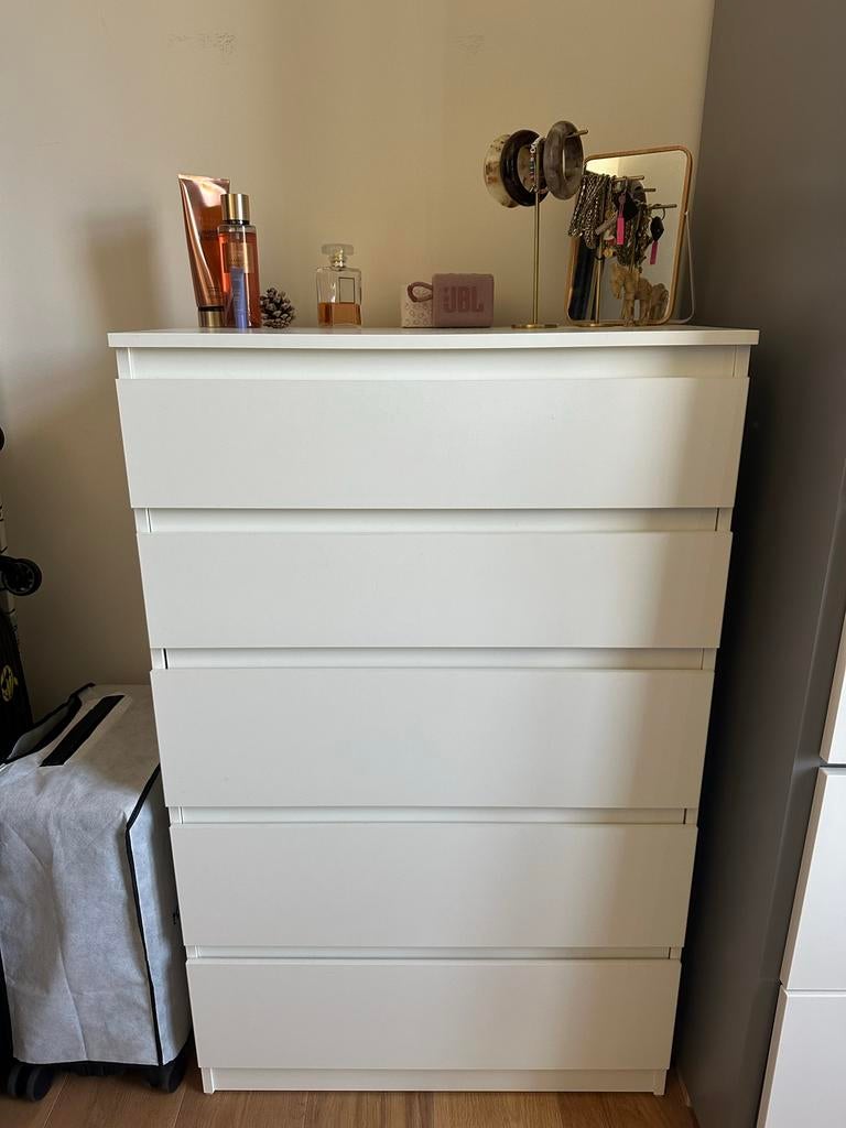 IKEA KULLEN ladekast wit, 70x40x112 cm, Overige materialen, 5 laden of meer, 100 tot 150 cm, Zo goed als nieuw