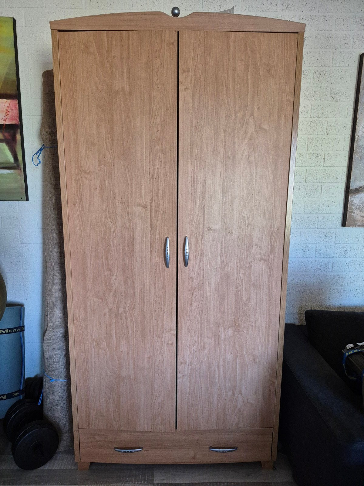 Kledingkast met lade, legplanken en hanggedeelte, Ophalen, Gebruikt, 200 cm of meer, 50 tot 100 cm
