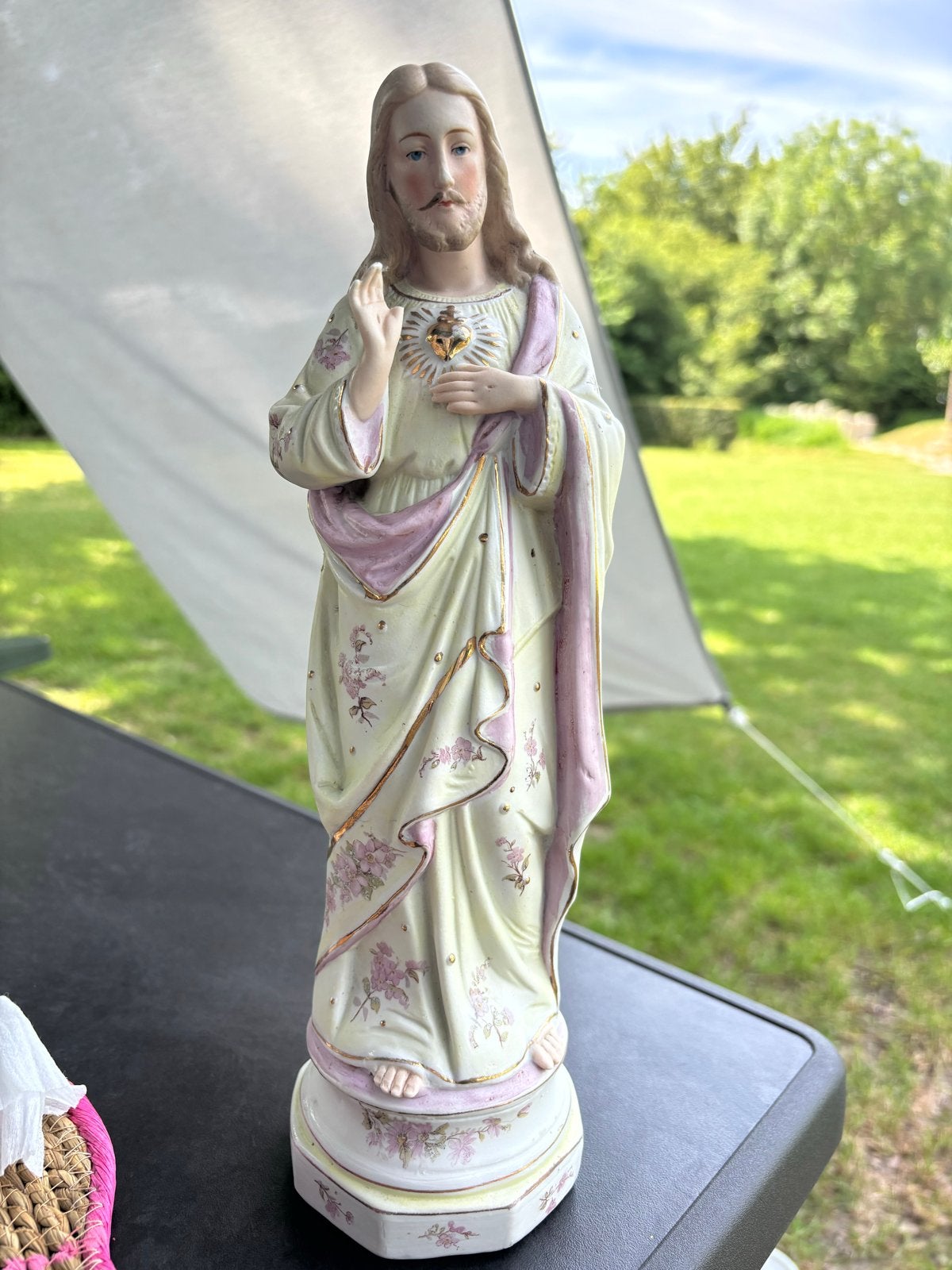Vintage Jezus Heilig Hart beeld - Porselein, Ophalen