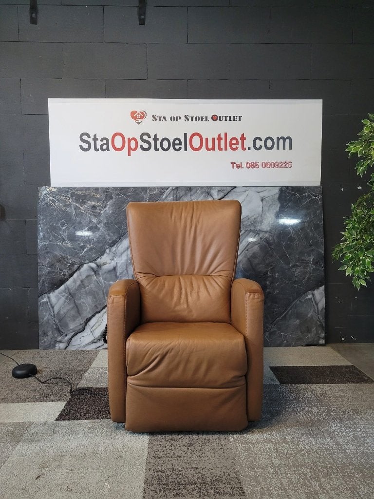 Staopstoel Cognacbruin Leder London, Minder dan 50 cm, Gebruikt, Minder dan 75 cm, Leer