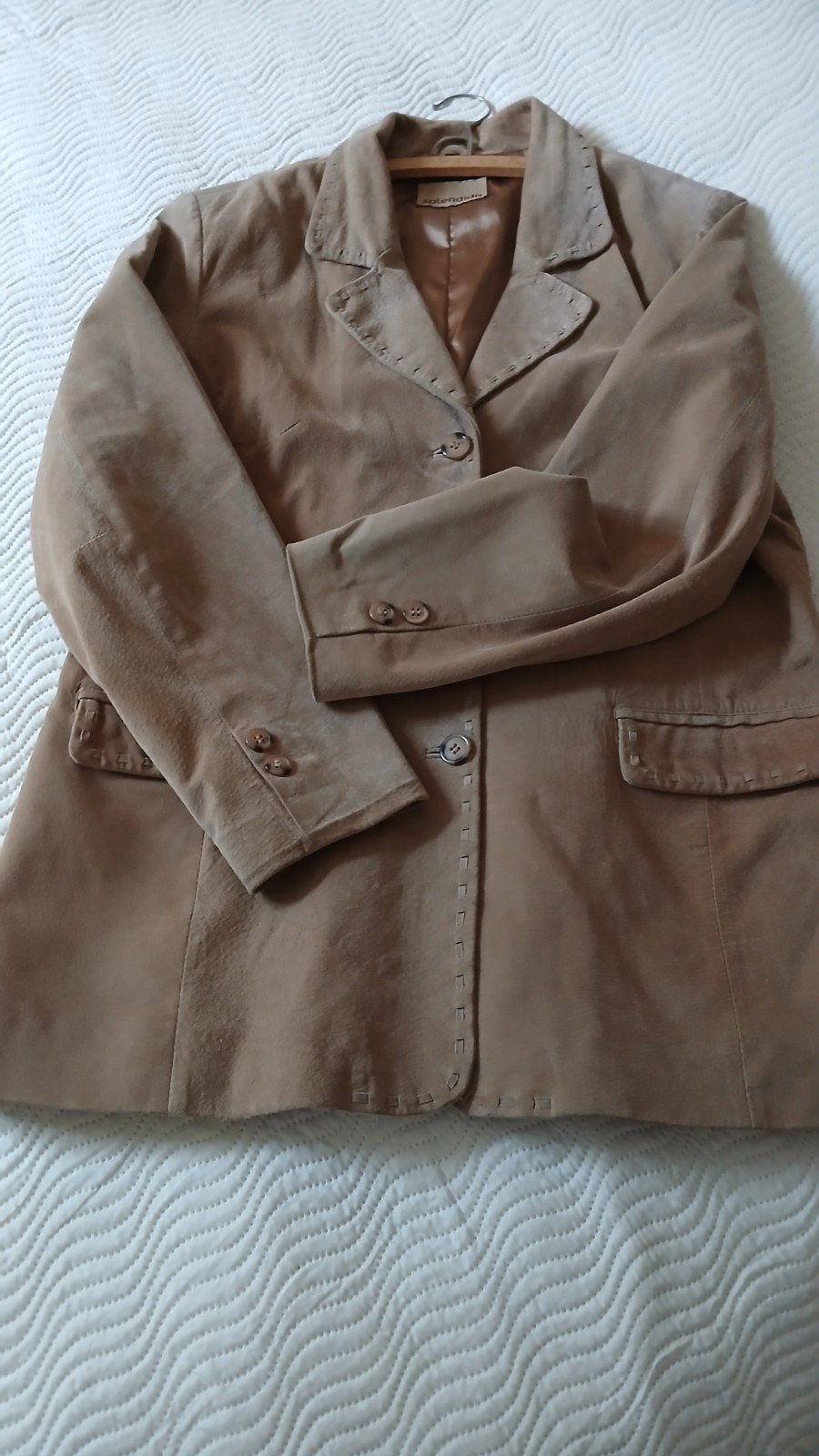Splendido suède jasje maat L, Beige, Maat 42/44 (L), Ophalen of Verzenden, Zo goed als nieuw