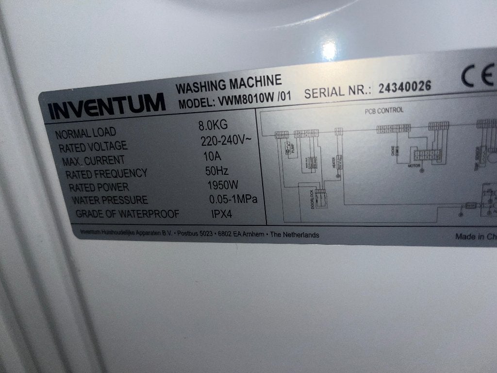 Foto 4 van Inventum VWM8010W wasmachine – 8 kg – 1400 rpm