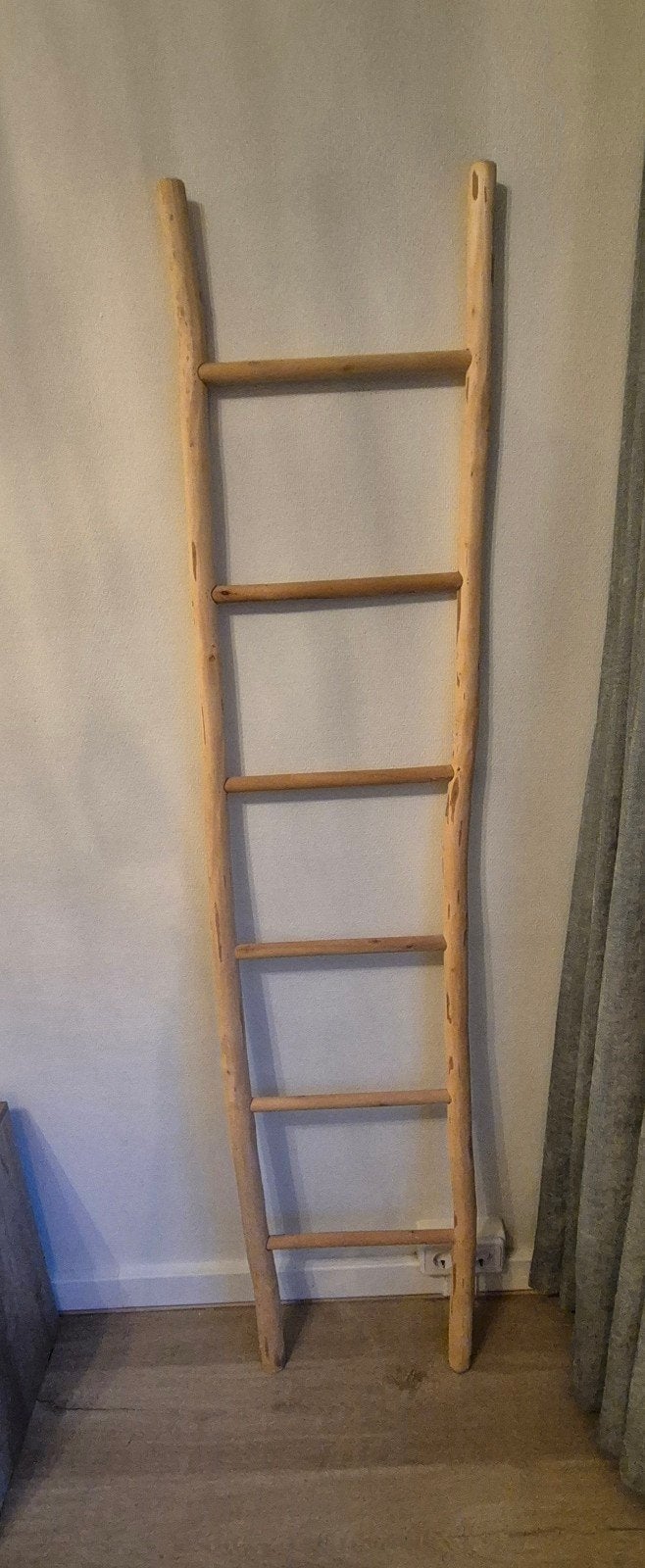 Decoratieve houten ladder - uniek en stijlvol, Ophalen, Hout, Bruin, Landelijk