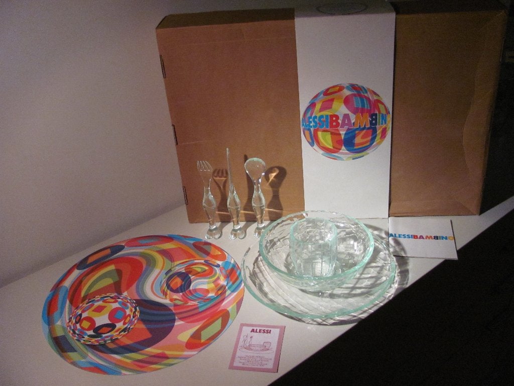 Alessi kinder servies / tafel set LBO01S Alessibambino, Overige materialen, Gebruikt, Ophalen of Verzenden, Overige stijlen