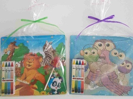 traktatie puzzel/tekenbord+wasco 1.25, Ophalen of Verzenden, Nieuw, Feestartikel, Verjaardag