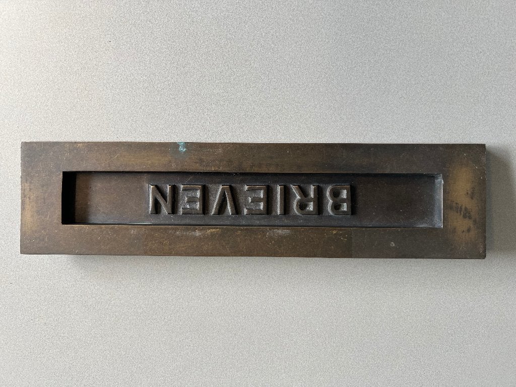 Brievenbus klep massief messing.Vintage, Ophalen of Verzenden, Overige materialen