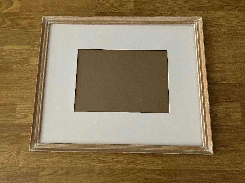 Schilderijlijst met 2x passe-partout, Antiek en Kunst, Ophalen of Verzenden