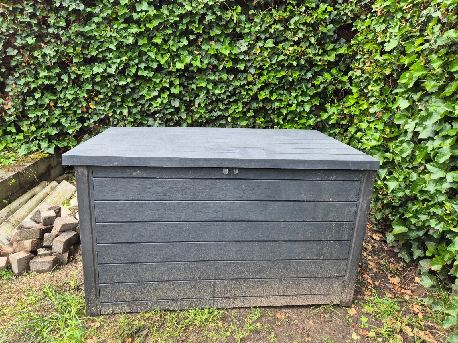 Keter Ontario Antraciet Kussenbox Opbergbox 147x83x86 cm, Ophalen, Gebruikt, Kunststof, Overige typen