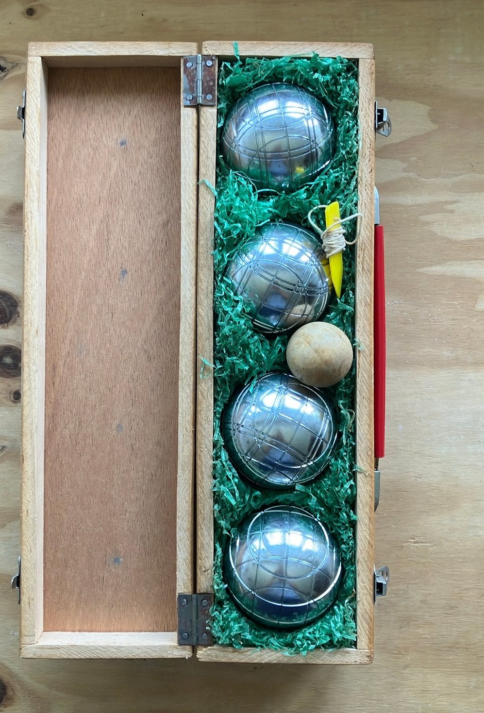 BOULES de Pétanque La Boule Meridionale VINTAGE SET in case, Ophalen, Gebruikt, Bal