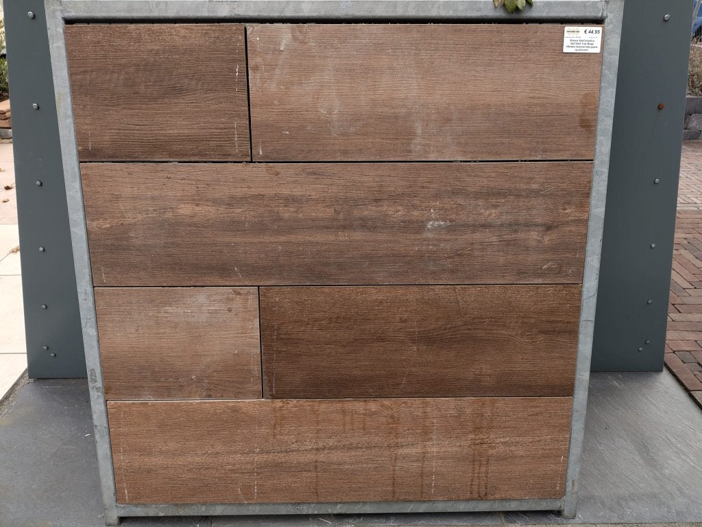 Restpartij GeoCeramica planken 30x120 Trae Beige, Tuin en Terras, Niet ingevuld, Keramiek, Niet ingevuld, Nieuw