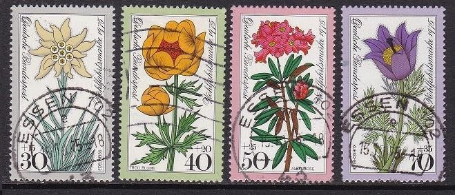 2062 - West Duitsland michel 867/870 gestempeld , Alpenbloe, Verzenden, BRD, Gestempeld