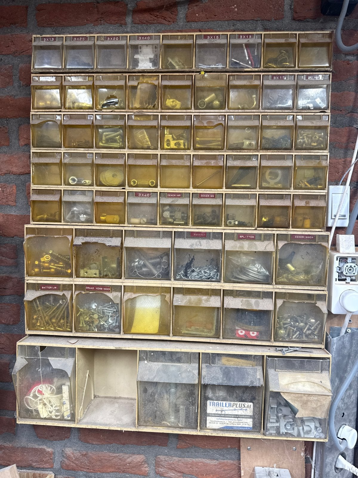 Grote assortimentskast met diverse bevestigingsmaterialen, Ophalen, Gebruikt, Minder dan 50 mm, Overige typen